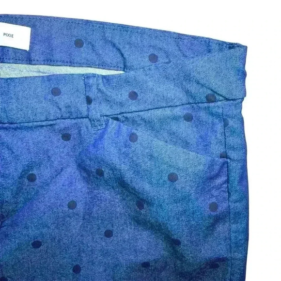 Old Navy Denim Cotton Pixie Pants with Black Polka Dots Size 16 Tall - Picture 3 of 8